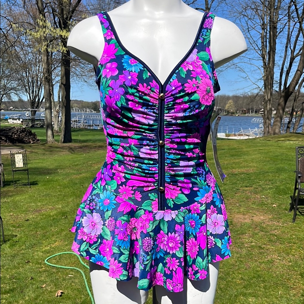 NWT Body I.D. floral Swim Dress 10